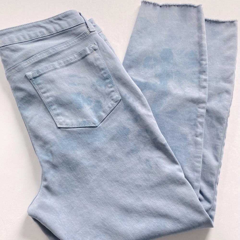Sz 14 Macy's Tie-Dye Bleach Ankle Stretch Jeans by Style & Co